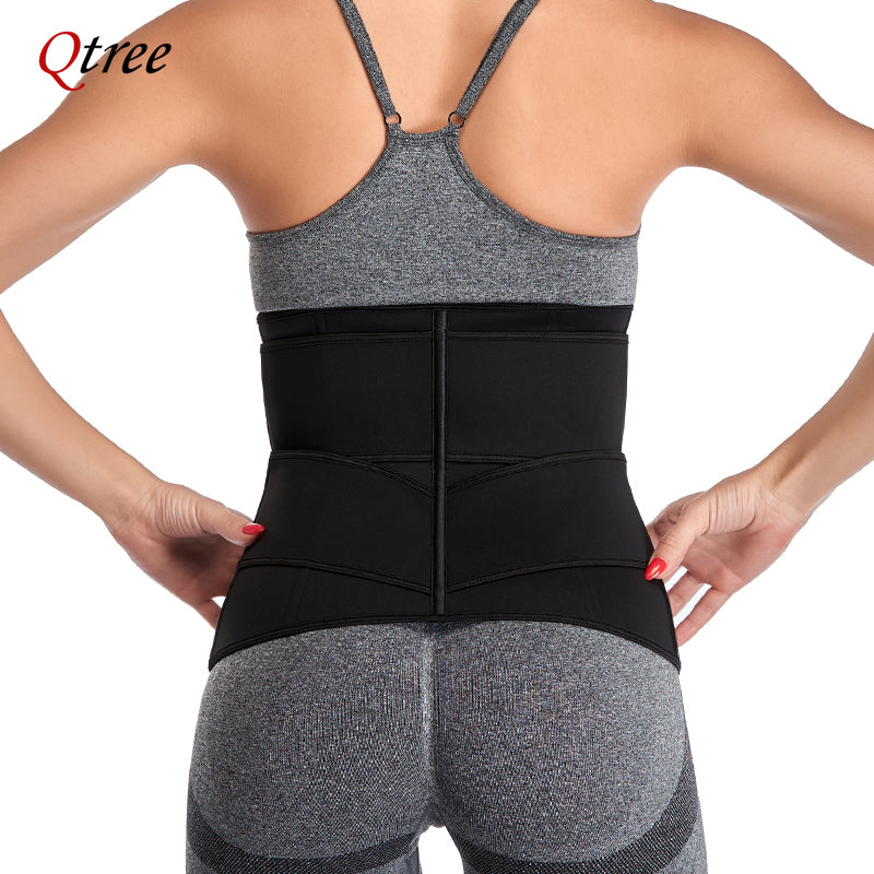 Qtree Waist Trainer Plus Size for Women Sports Girdle Corset Slimming Belly Body Shaper Sweat Trimmer Belt Slimmer Weight Loss