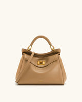 JW PEI Lucia Top-Handle Bag Luxury Designer Crossbody Shoulder Bag for Women Elegant Turn Lock Vegan Leather Messenger Purse