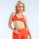 HISTELLO Impact Strappy Bra Women Seamless Gym Underwear High Support Halter Sexy Sports Clothing Push-up Yoga Workout Tank Top