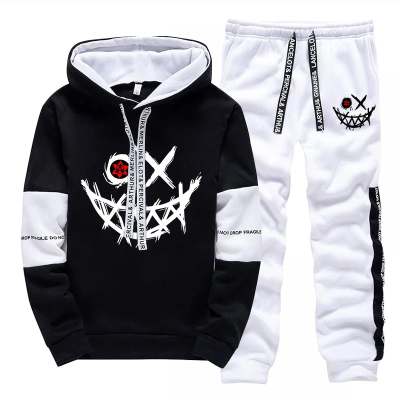 Hot Sales Mens Tracksuit Printed Single Piece Sweatshirts Sweatpants Casual Hoodie Pants Outdoors Mens Clothing Funny Streetwear