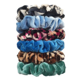 24/50/6pcs Scrunchies Women Velvet accessoires for boutique Cute Leopard High Quality Elastic Headwear Ponytail Hair Tie