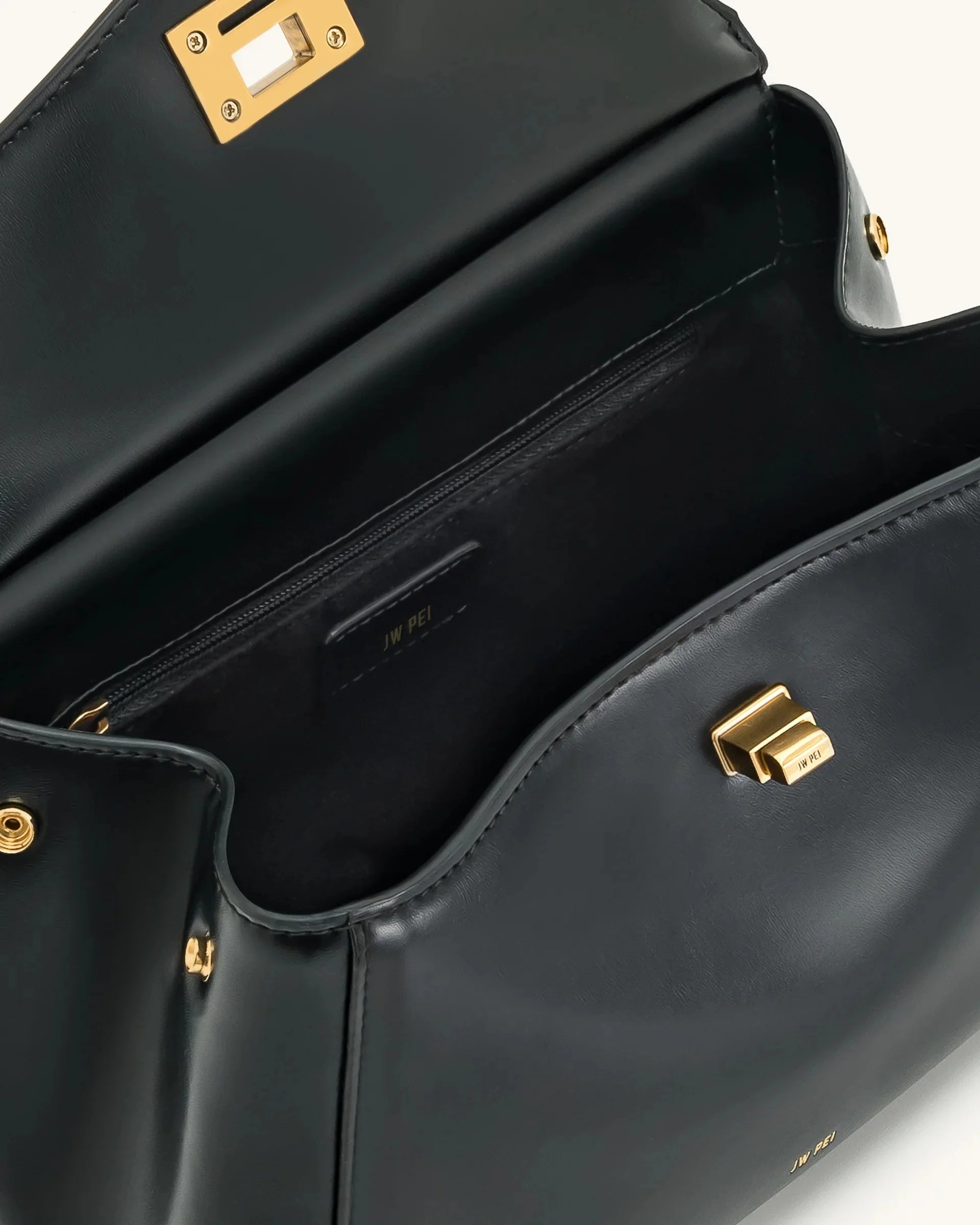 JW PEI Lucia Top-Handle Bag Luxury Designer Crossbody Shoulder Bag for Women Elegant Turn Lock Vegan Leather Messenger Purse