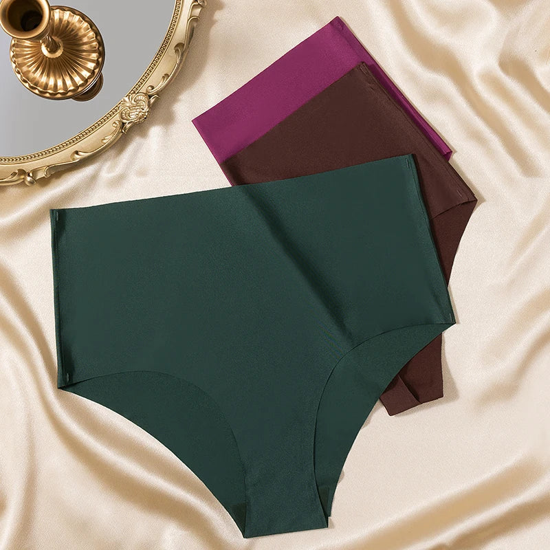 BZEL 3PCS/Set High Waist Women's Panties Fashion Lingerie Seamless Underwear Breathable Briefs Large Size Sports Cozy Underpants