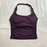 NCLAGEN Gym Halter Top Woman Longline Strappy Tank Padded Yoga Clothing Fitness Workout Running Activewear Pilates Clothes