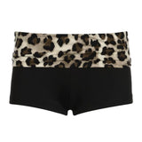 Contrast Patchwork Leopard Low Waist Slim Sexy Booty Shorts Womens Baddie Outfits