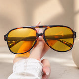 Vintage Oversized Aviator Sunglasses Women Men 70s Retro UV400 Protection Classic Large Frame Fashion Driving Sun Glasses