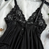 A Set Of Woman Underwear Nightgown Thong Sets Plus Size Suspender Lace Lingerie Sexy Accessories Erotic Bra Nightdress lencería