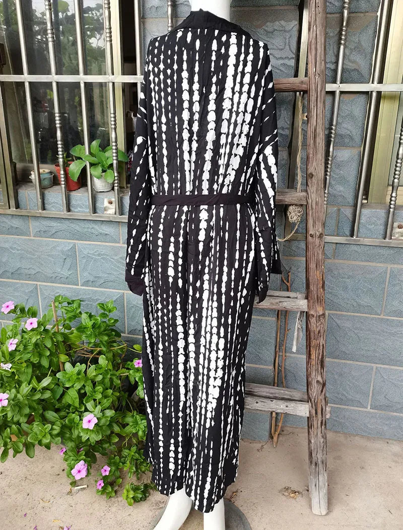 2026 Women Swimsuit Beach Cover Up Dress Sleeve Kaftan Beach Tunic Long Pareos Bikinis Cover Ups Summer Robe Plage Beachwear