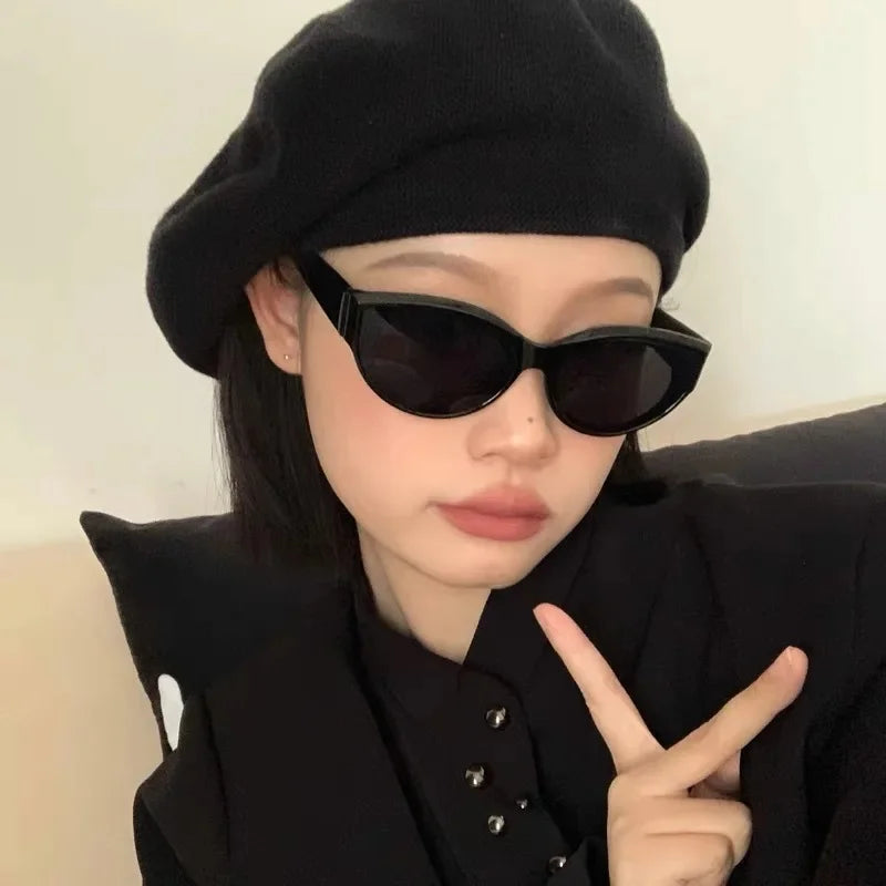 Vintage Cat Eye Sunglasses for Women Elliptic Square Oval Fashion Shades Trendy Female Outdoor Eyewear