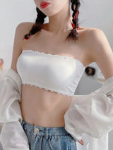 Summer Strapless Women Bras Back Lace Sexy Chest Tops Seamless Breathable Underwear Brassiere Solid Invisible Chest Wraps Bra