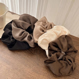 5pcs Retro Real Silk Large Scrunchies - Premium Hair Bands for Women, Suitable for Top Knots, Hair-friendly Hair Ties