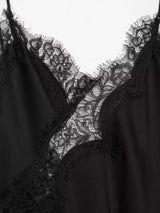 Elegant Asymmetrical Lace Lace Patchwork Top Sleeveless Backless Camisole Tops V Neck Sexy Lace Women tank top Summer Wear