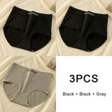 3PCS/set Color Panties Cotton Women Comfortable High-waist Underwear Soft Lingerie Breathable Female Panty Fitness Sports Briefs