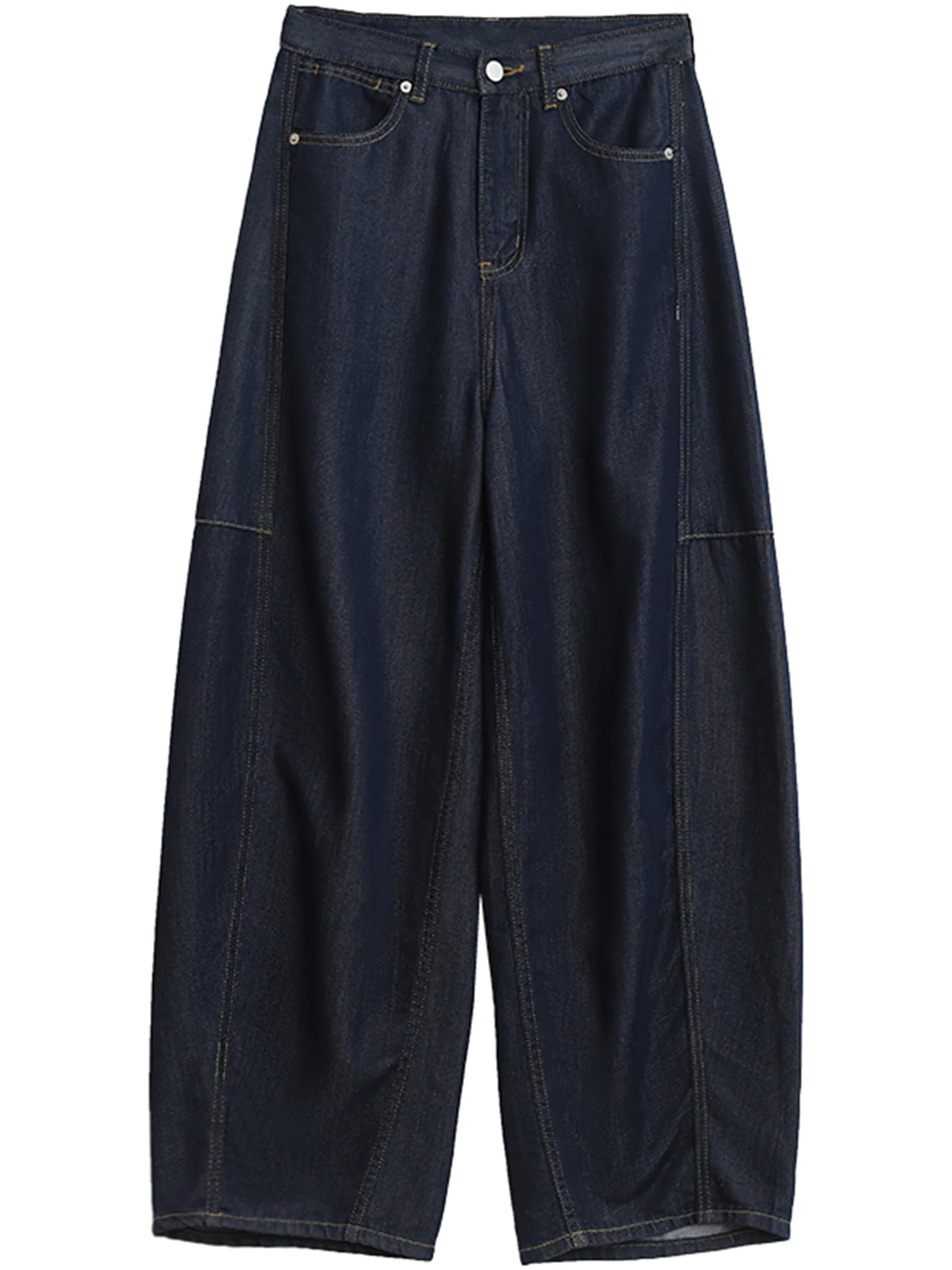 CHIC VEN Women's Jeans Loose Casual New High Waist Split Female Wide Leg Denim Pants  Spring Autumn 2025