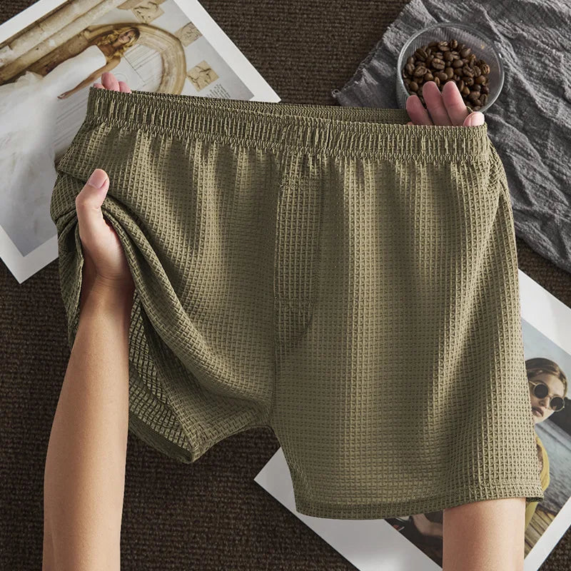 Mens Aro Pants Ice Silk Cool-Feeling Loose Breathable Boxer Briefs Men Seamless Boxer Shorts Male Underwear Man Pajama Pants