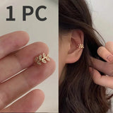 EVISPOL 1Pc Hot Sale Cute Metal Leaf Earcuff Clips On Earring for Women Fake Piercing Cartilage Earrings Ear Ring Without Hole