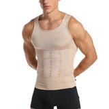 Men Slimming Body Shaper Abdomen Reducer Underwear Tank Top Sleevelss Wide Strap Shapewear Fitness Posture Correct Belly Abdominal Fat Reducer Vest Breathable Soft Waist Trainer S-3XL