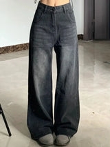 High-Waisted Slimming Jeans for Women Loose-Fit Straight-Leg Bell Bottoms Plus-Size Denim Trousers Pear-Shaped Body Type