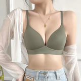 Japanese Style Seamless Push-Up Bra Comfort Wireless Underwear Women's Deep V Neck Bralette 3/4 Cup Daily Comfort Lingerie S-XL