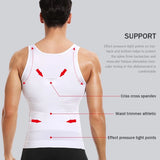 Men Slimming Body Shaper Abdomen Reducer Underwear Tank Top Sleevelss Wide Strap Shapewear Fitness Posture Correct Belly Abdominal Fat Reducer Vest Breathable Soft Waist Trainer S-3XL