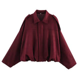 TFMLN Women Suede Bomber Jacket Spring New Fashion Long Sleeve Zipper Oversize Solid Bomber Coat Chic Lady 2025 Streetwear