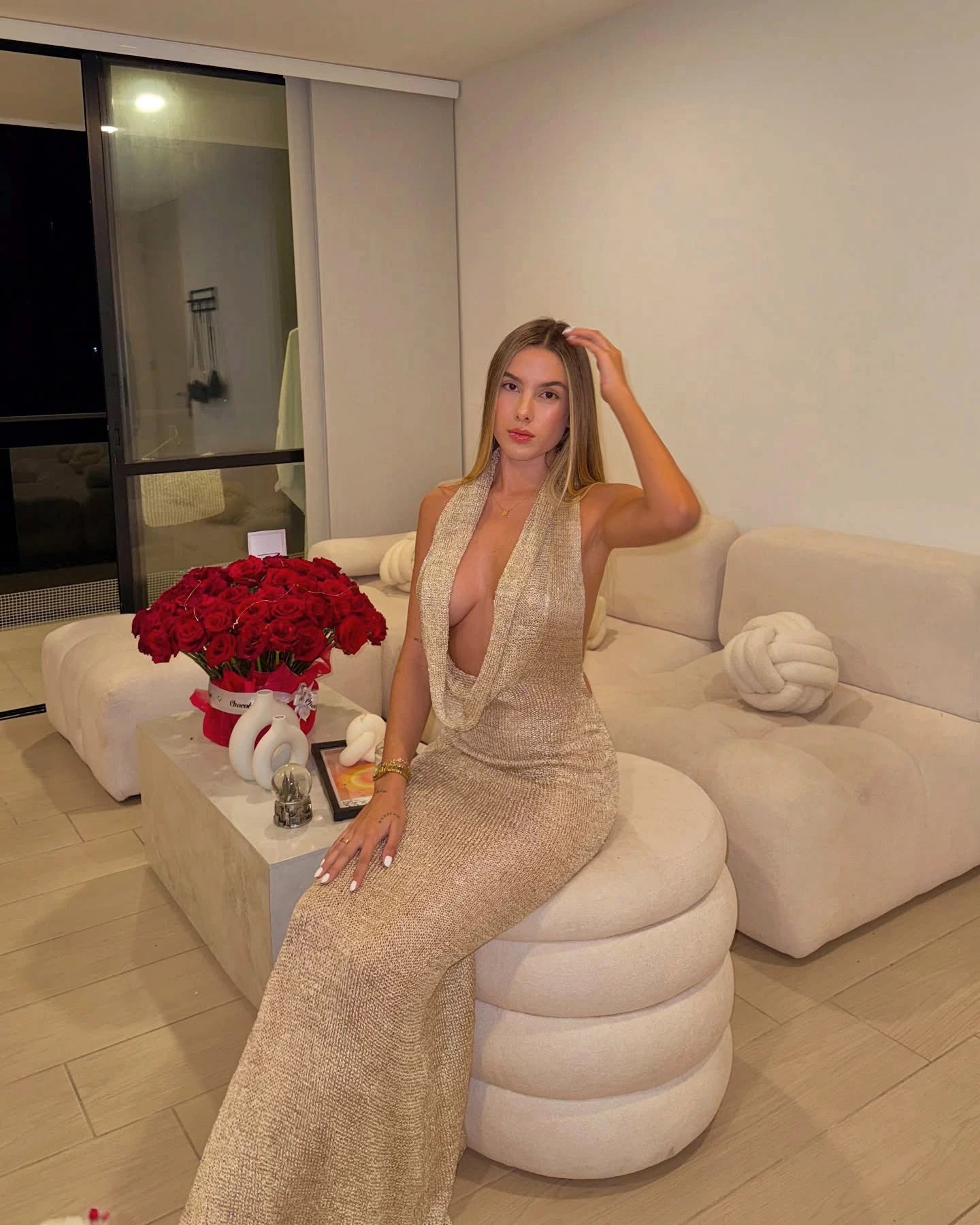 Women's Sexy Stacked V Neck Sleeveless Backless Lace-up Knit Beach Maxi Dress 2026 Summer Swimsuit Cover Up Party Outfit K242