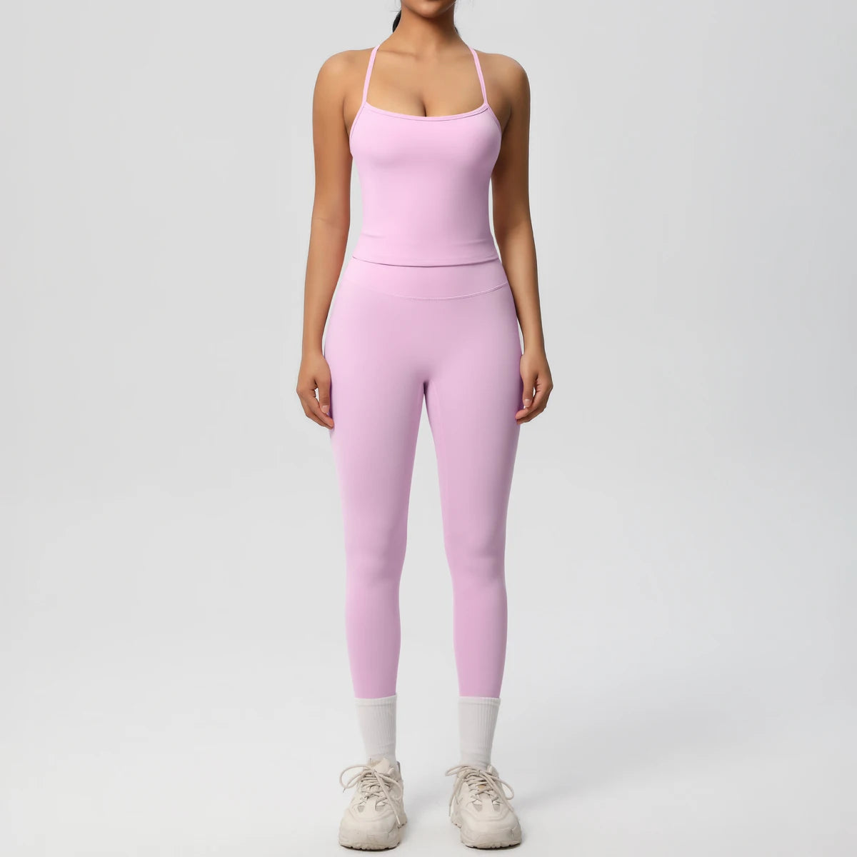 Halter Yoga Top Set Fitness Gym Suit Training Sleeveless Sport Gym Tops Crossover Back Sports Underwear  Tummy Control Slimming