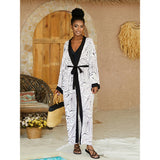2026 Women Swimsuit Beach Cover Up Dress Sleeve Kaftan Beach Tunic Long Pareos Bikinis Cover Ups Summer Robe Plage Beachwear