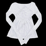 Goth Aesthetic Y2K Vintage Women's Long Sleeve Shirt Sexy Slim Fit Chic Button-Down Solid Color Crop Tops Grunge Punk Streetwear
