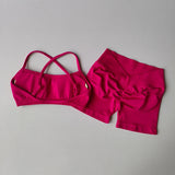 Gathering Shock-proof and Beautiful Back Seamless Sports Bras Gym Women Top Crop Tube Yoga Tops Fitness Scrunch Bum Workout Suit