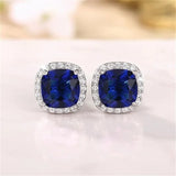 Huitan Bright White/Yellow/Pink CZ Stud Earrings for Women Fashion Contracted Jewelry High Quality Wedding Engagement Earrings