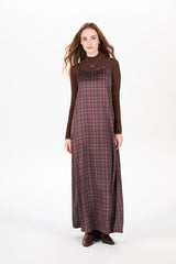 AS AW25 elegance slip satin dress + knitting cross top +mockneck woman clothing set adjustable maxi floor length
