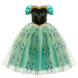 Girls Elsa Anna Dress Children Princess Carnival Dress Kids Jasmine Rapunzel Pageant Flower Disguise Birthday Cosplay Costume