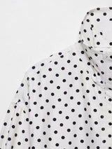 HH Woman Autumn Long Sleeves Turtleneck Zipper With Pockets Drawstring Casual Coats Women Fashion Polka Dot Printed Jacket