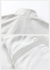 Unisex 2‑Pieces Tracksuit Set Color Contrast Stitching Stand Collar Zip‑Up Jacket Wide Leg Pants Windproof Outdoor Hiking Set