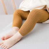 Autumn Baby Boys Girls Pants Newborn Kids Leggings Tights Solid Cotton Stretch Kids Children Knitting Trousers For 0-6 Years