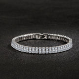 luxury designer Silver Color fine Crystal Bracelet For Women fashion Jewelry Engagement Wedding Glamour 18CM