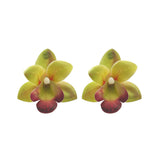 Chiffon flower multi-layer earrings, summer beach vacation style exaggerated earrings design, light luxury, niche