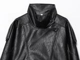 MUJER Faux Leather Women's Jacket Black Oversize Bomber Jackets for Women Outerwears Winter Overcoat Female Fashion Jacket Woman