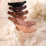 1Pcs/7Pcs Hot Sale Ladies Frill Trim Satin Ice Silk Seamless No Show Underwear Invisible Briefs Tanga Bragas Women's Panties