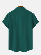 Men's  Comfortable Shirt Summer Beach Men's Shirt   Men's Short Sleeve Shirts  Solid Color Casual Short Sleeve Shirt