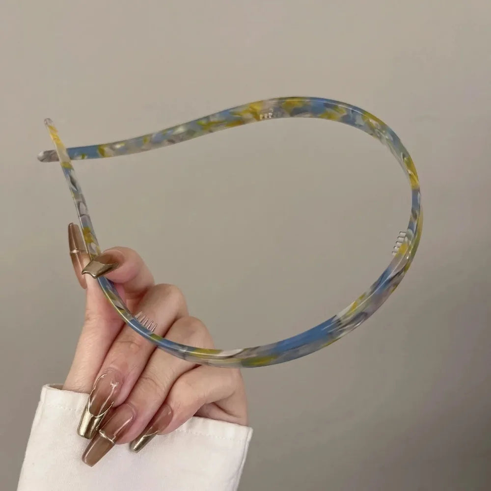 Ladies Non-Clamping Ear Bone Hair Accessories Acetic Acid Headband Headband High-End Hairband Girls 2025 New Summer Elegant He