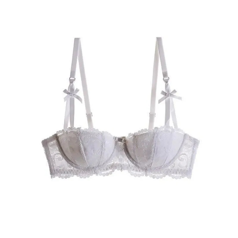 Women Bras Sexy Lace Half Cup Push Up French Style Lingerie Soft Deep V Top Breathable Back Closure Thin Bralette Ropa Mujer