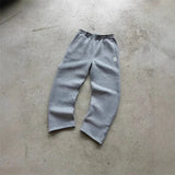 High Waist Autumn Drawstring Zipper Sweatpants Solid Color Casual High Street Hip-Hop Rap Y2K Style Trousers