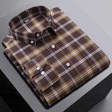 New In Shirt Oversize Long-Sleeve 100%Cotton Shirts for Men Slim Fit Formal Plain Shirt Plaid Casual Tops Designer Black Clothes