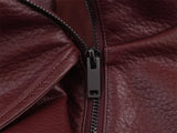 Women's Jacket 2026 Autunm  New Black Long Sleeve Pebble Faux Leather Jacket Motorcycle Style Personality Fashion