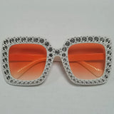 Diamond Oversized Sunglasses Big Square Frame Sunglasses UV400 Crystal Eyewear Retro Rhinestone Frames Eyeglasses