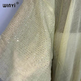 WINYI 2023 Women Bohemian Gold Thread Monochrome Elegant Casual Dress African Cardigans Outerwear For Women Summer Sexy Kimono