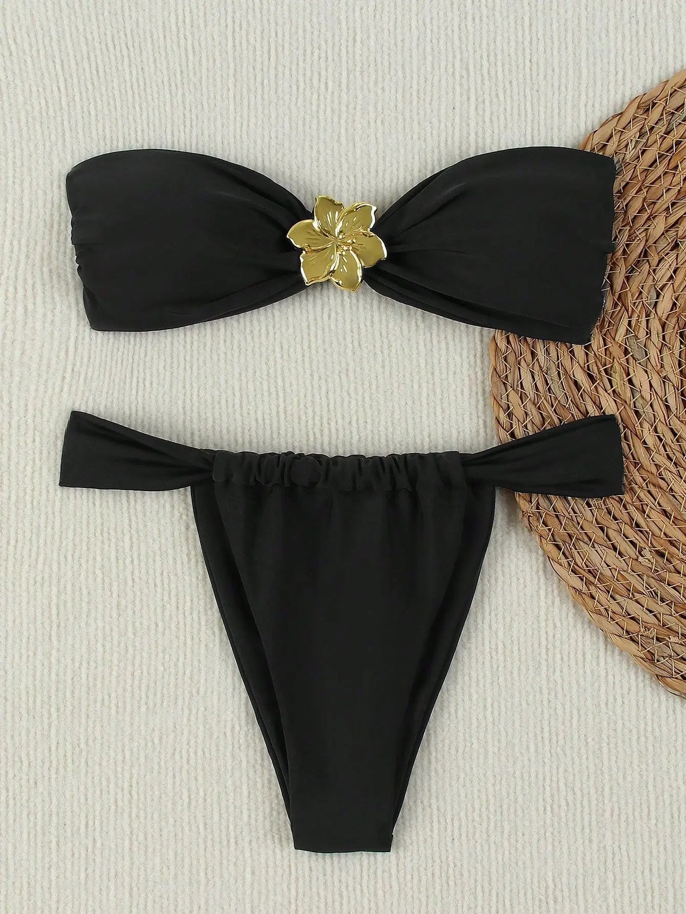 "2026 Sexy Bandeau Push-Up Bikini Set - Brazilian Thong Swimwear for Women"