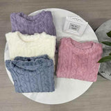 Women's Thickened Warm Sleepwear coral velvet homewear Fluffy O-neck leisure pajamas Striped Large Size Adapted Winter Sleepwear